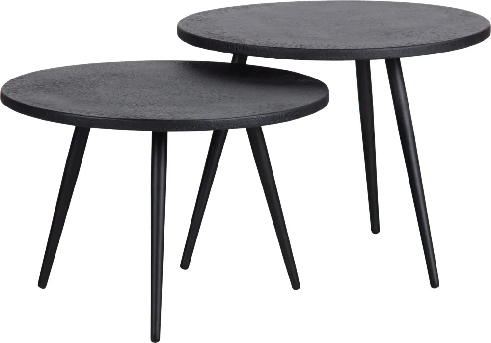 mutoni - Beistelltisch Suze Holz Metall (2er-Set), One Size, Schwarz