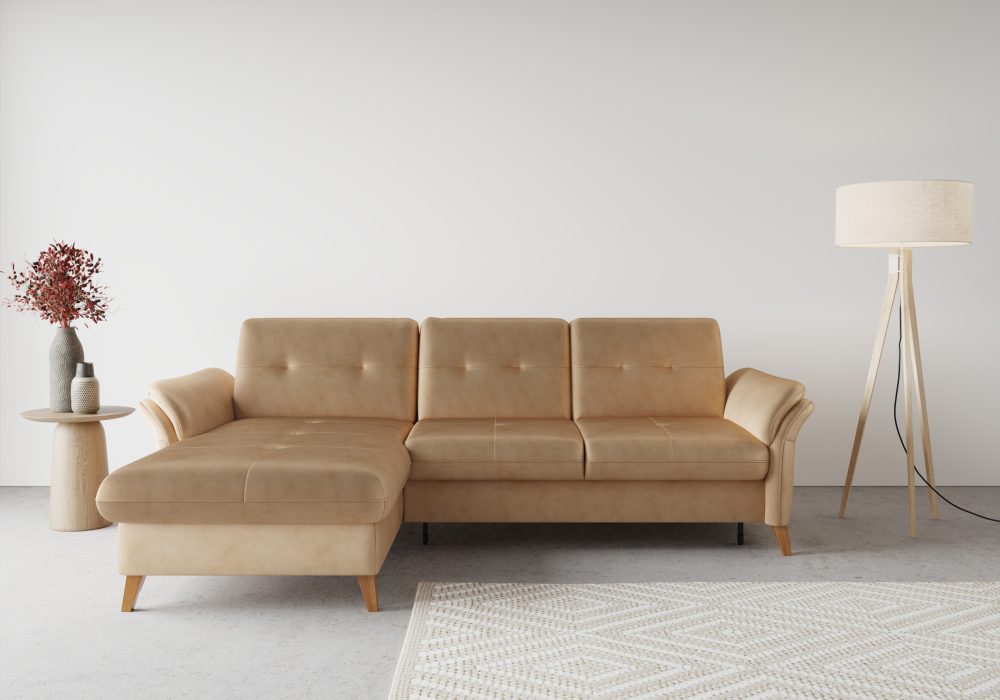 sit&more Ecksofa »Göteborg«, inklusive Sitztiefenverstellung und Federkern, wahlweise mit Bettfunktion und Bettkasten