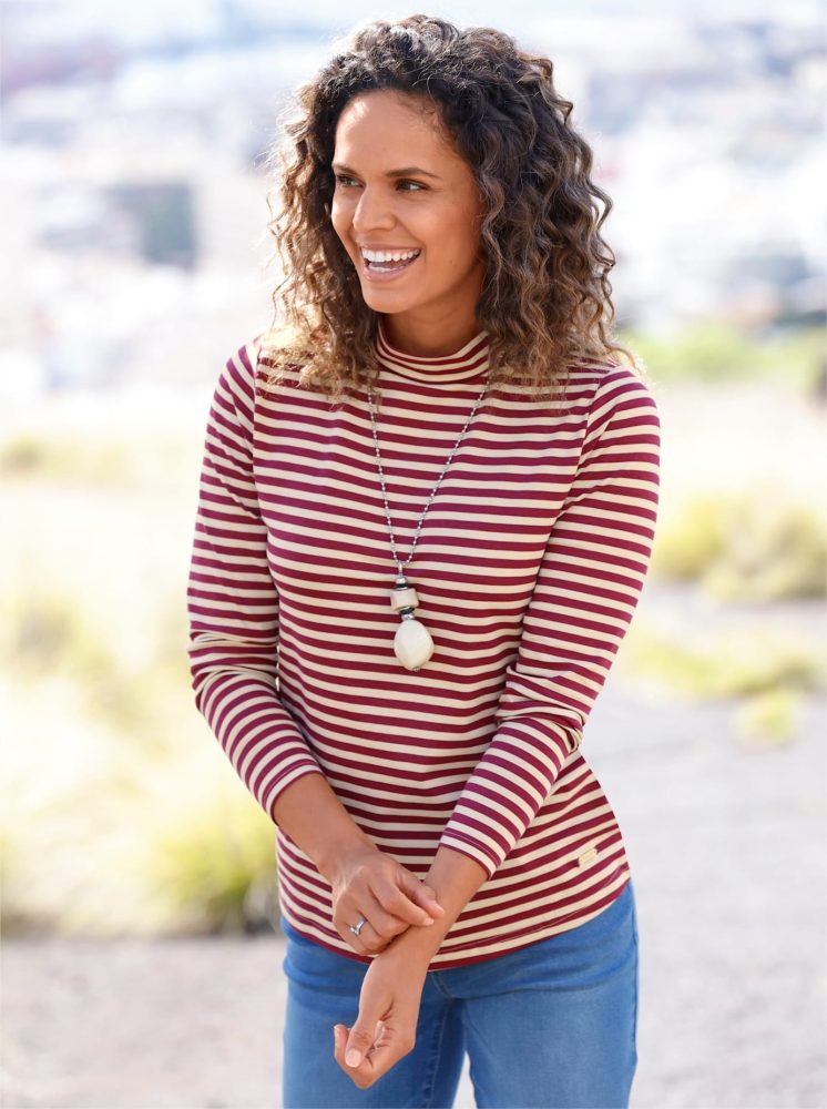 Casual Looks Stehkragenshirt »Ringelshirt« 1 Stk. tlg.