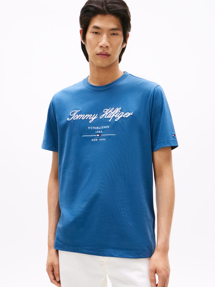Tommy Hilfiger T-Shirt »SCRIPT LOGO TEE«, mit aufgesticktem Logo