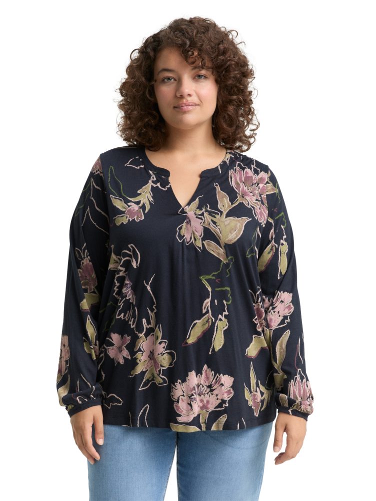 TOM TAILOR PLUS Blusenshirt mit All-Over Print