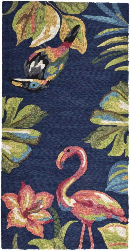 Gino Falcone Teppich »Rosetta 020 Flamingos«, rechteckig, 15 mm Höhe, besonders weich durch Microfaser, In- und Outdoor geeignet, Wohnzimmer