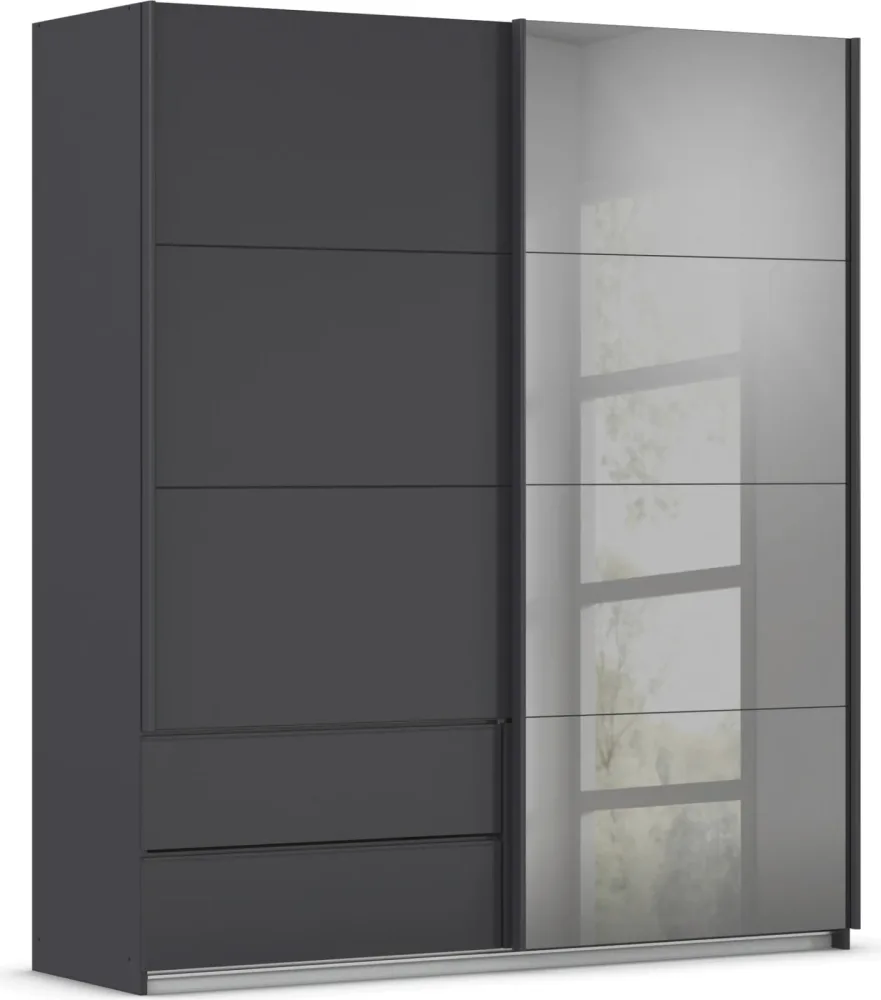 Schwebetürenschrank Elara Grau 181/210/62 cm Grau 