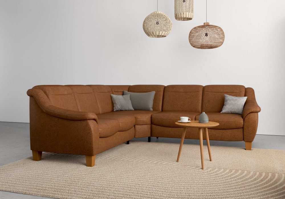 Home affaire Ecksofa »Caldera«, Federkern, wahlweise mit Kopfteilverstellung, Bettfunktion und Bettkasten, auch in Easy Care-Bezug für einfachts Reinigen mit Wasser
