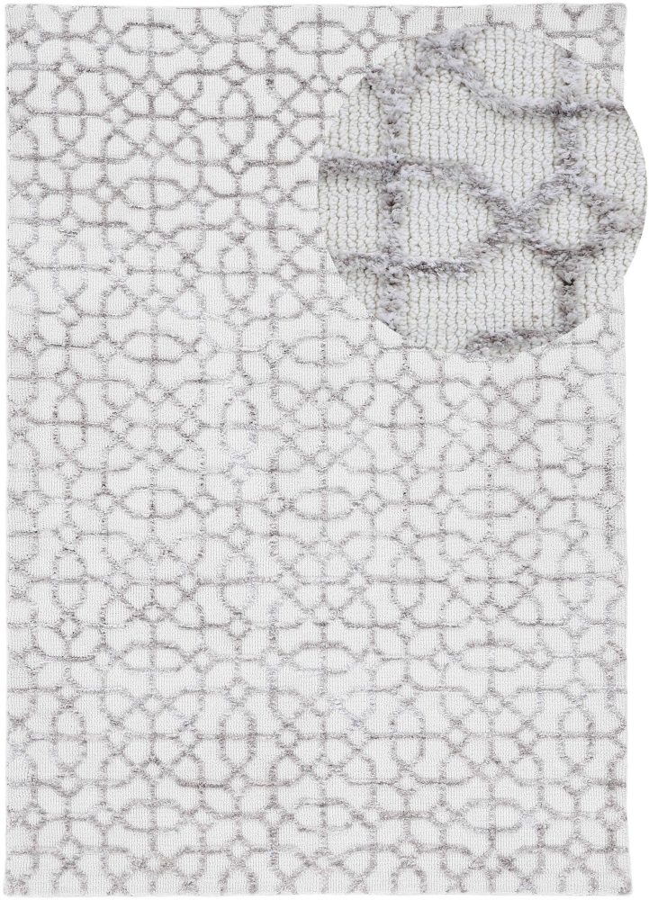 carpetfine Teppich »Holly 3«, rechteckig, 7 mm Höhe, handgetuftet, geometrisches Design, Hoch-Tief Effekt