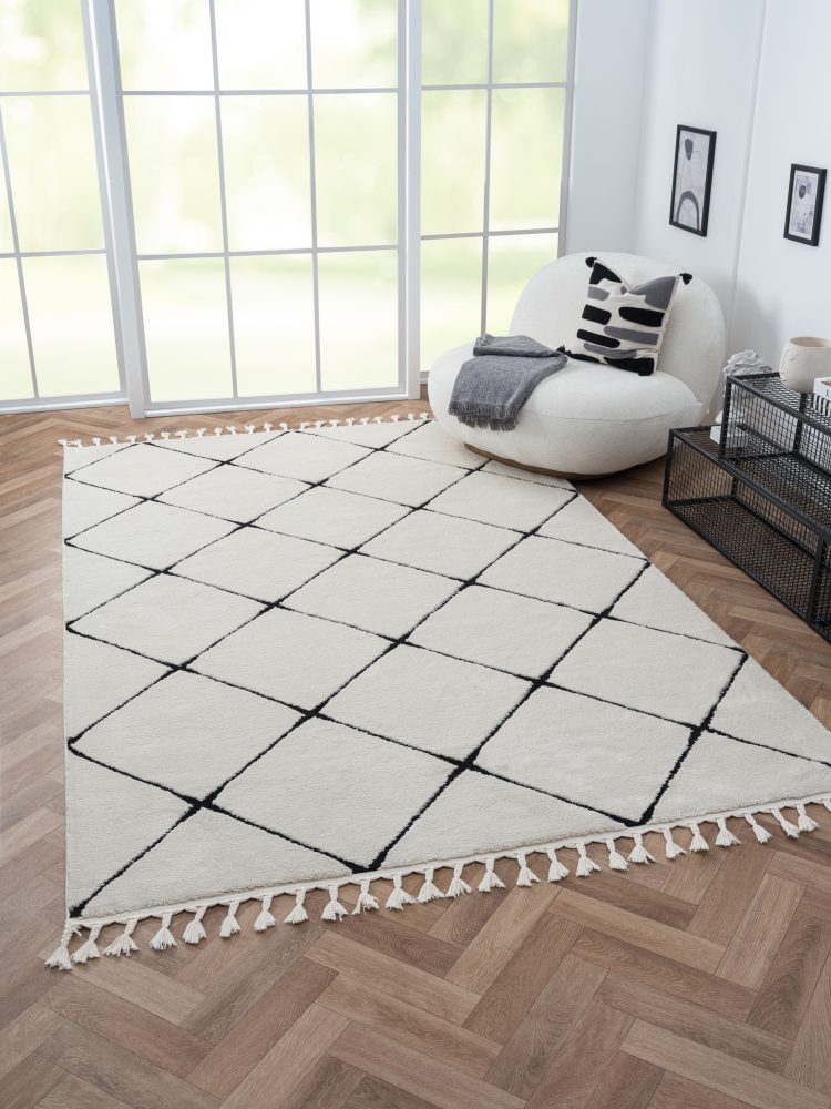Myflair Möbel & Accessoires Hochflor-Teppich »Moroccan Square«, rechteckig, modern, marokkanisches Design, Rauten Muster, weich durch Hochflor