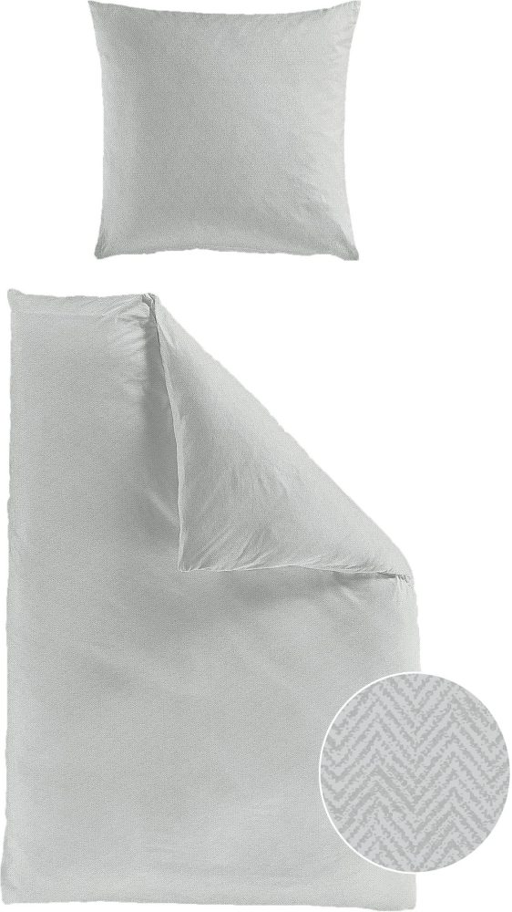 BIERBAUM Bettwäsche »Senci in Mako Satin und Biber (Flanell) Qualität, 100% Baumwolle, Bett- und Kopfkissenbezug mit Reissverschluss, Winter-und Sommerbettwäsche, ganzjährig einsetzbar«, (2 tlg.), pflegeleicht