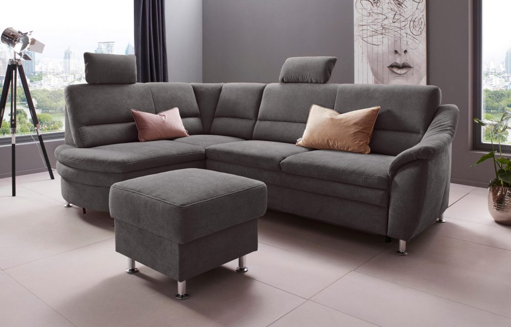 Places of Style Ecksofa »Cardoso«, Federkern, wahlweise mit Bett, Schubkasten