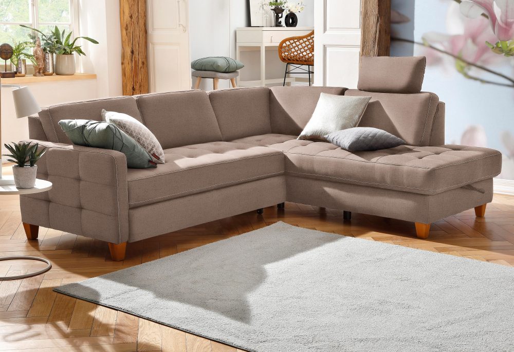 Home affaire Ecksofa »Earl«, wahlweise auch mit Bettfunktion oder Bettfunktion mit Bettkasten