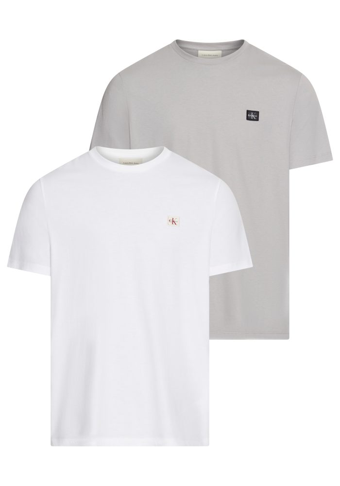 Calvin Klein Jeans T-Shirt »SS BADGE TEE 2 PACK«, (Packung, 2er-Pack), Mit Rundhalsausschnitt