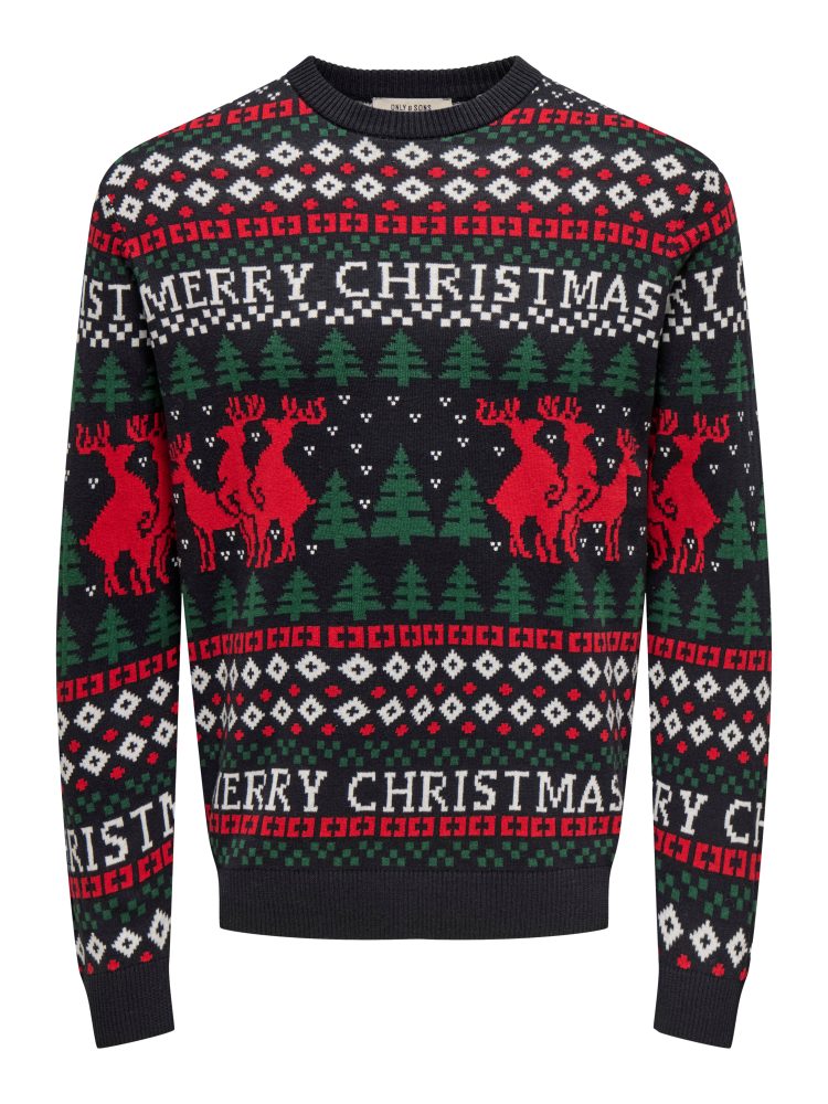 ONLY & SONS Rundhalspullover »ONSX-MAX REG DEER CREW KNIT«