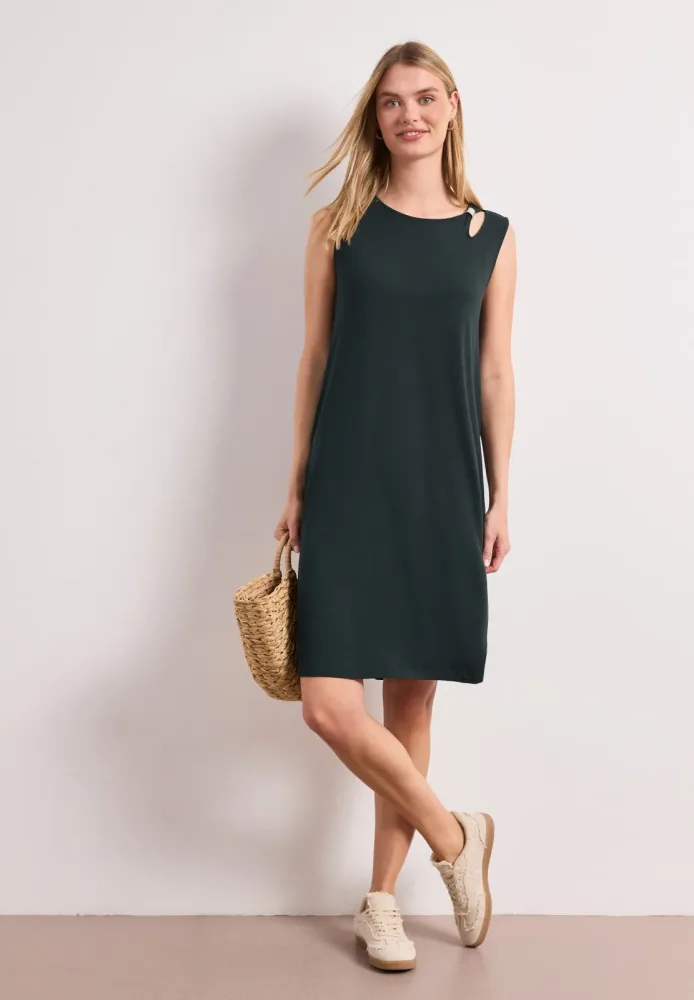 Knielanges Kleid mit Schnallendetail