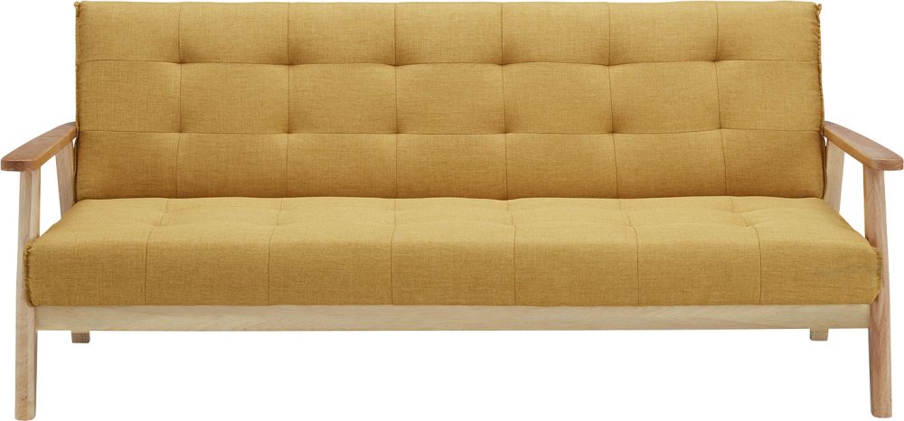 Bettsofa 3-Sitzer Strukturstoff senfgelb 190