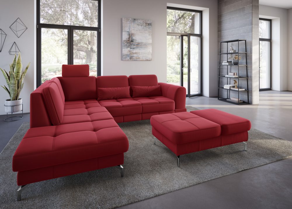sit&more Ecksofa »Bendigo V«, inklusive Sitztiefenverstellung, Bodenfreiheit 12 cm, wahlweise in 2 unterschiedlichen Fussfarben