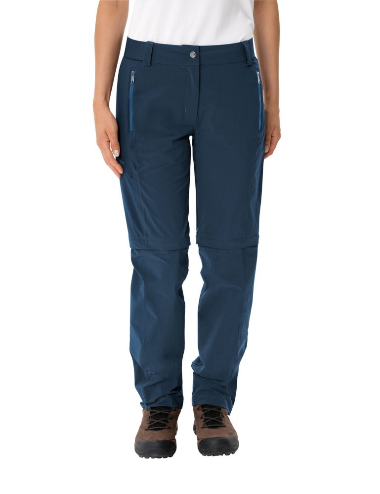 Vaude Damen Farley Stretch Zo T-Zip II Hose (Größe XXS, blau)