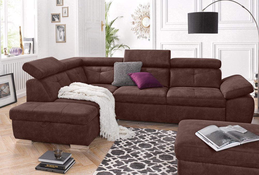 exxpo - sofa fashion Ecksofa, wahlweise mit Bettfunktion und Bettklasten