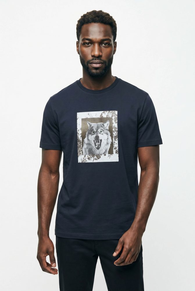 BOSS ORANGE T-Shirt »Te lupo«, runder Ausschnitt, regular fit, Fotodruck