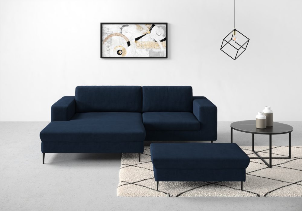 DOMO collection Ecksofa »Modica«, moderne Optik mit grosszügiger Recamiere, frei im Raum stellbar