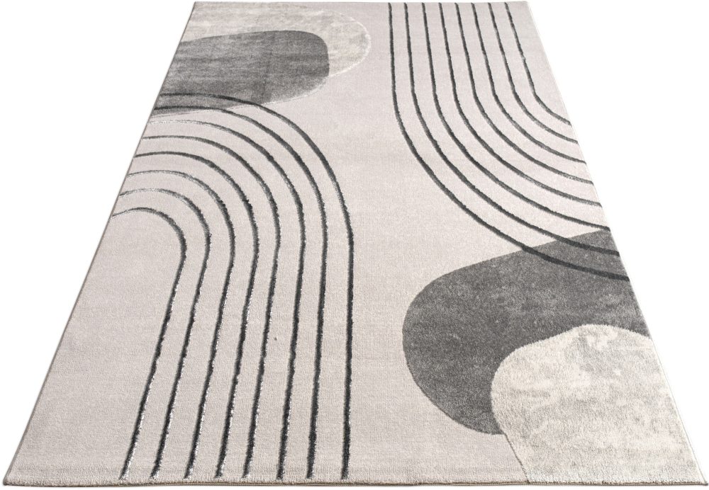 Paco Home Teppich »Tuana 216«, rechteckig, Kurzflor, modernes Design, Regenbogen, Hoch-Tief Struktur, Scandi-Look