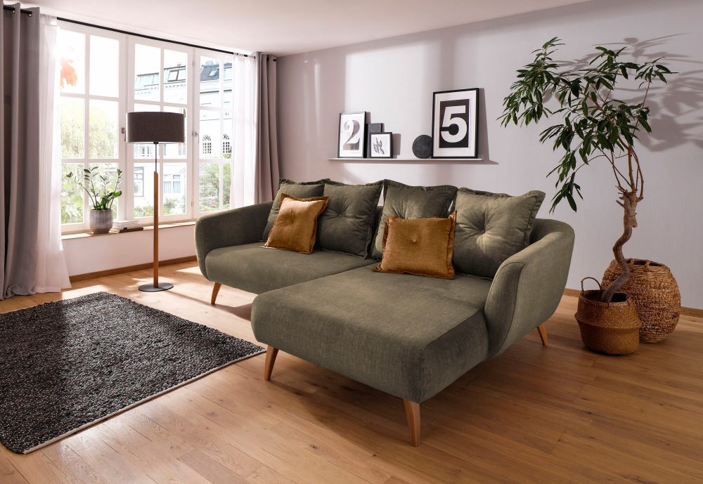 Home affaire Ecksofa »Tiber«, Zierkissen inklusive
