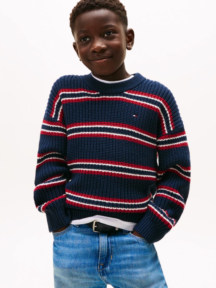Tommy Hilfiger Strickpullover »HALF CARDIGAN C-NECK SWEATER« Kinder bis 16 Jahre