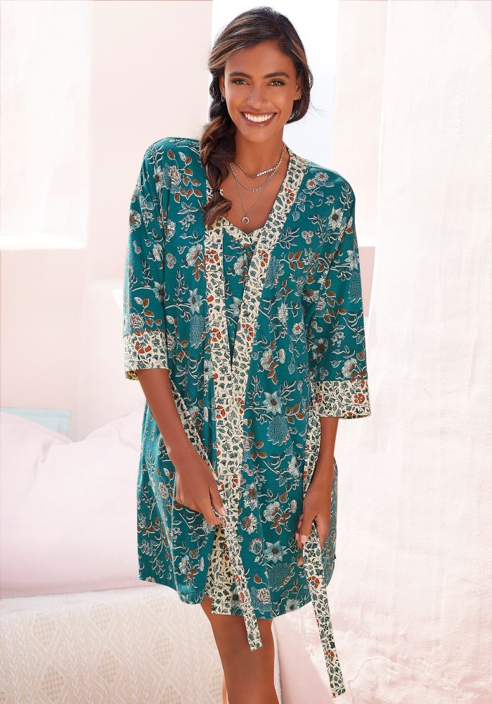LASCANA Kimono, mit Blumen Allover-Druck