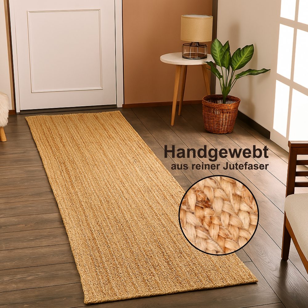 Myflair Möbel & Accessoires Läufer »Kollektion Lola«, rechteckig, Wendeteppich, handgeflochten, Naturfaser, Boho-Style, Wohnzimmer
