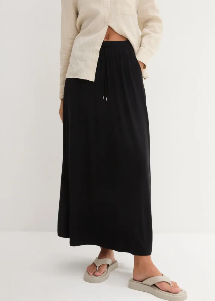 bonprix Jersey Rock aus Viskose-Mixschwarz 36Damen