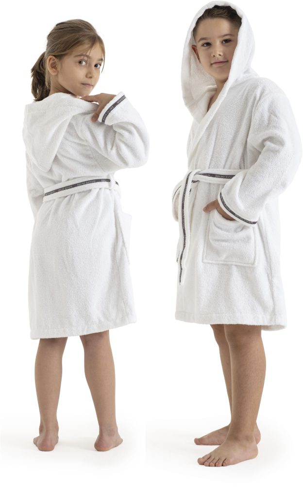Bruno Banani Kinderbademantel »Danny, Ideal für Zuhause, Schwimmbad oder im Urlaub«, (1 St.), mit Logostreifen, aus 100% Baumwolle