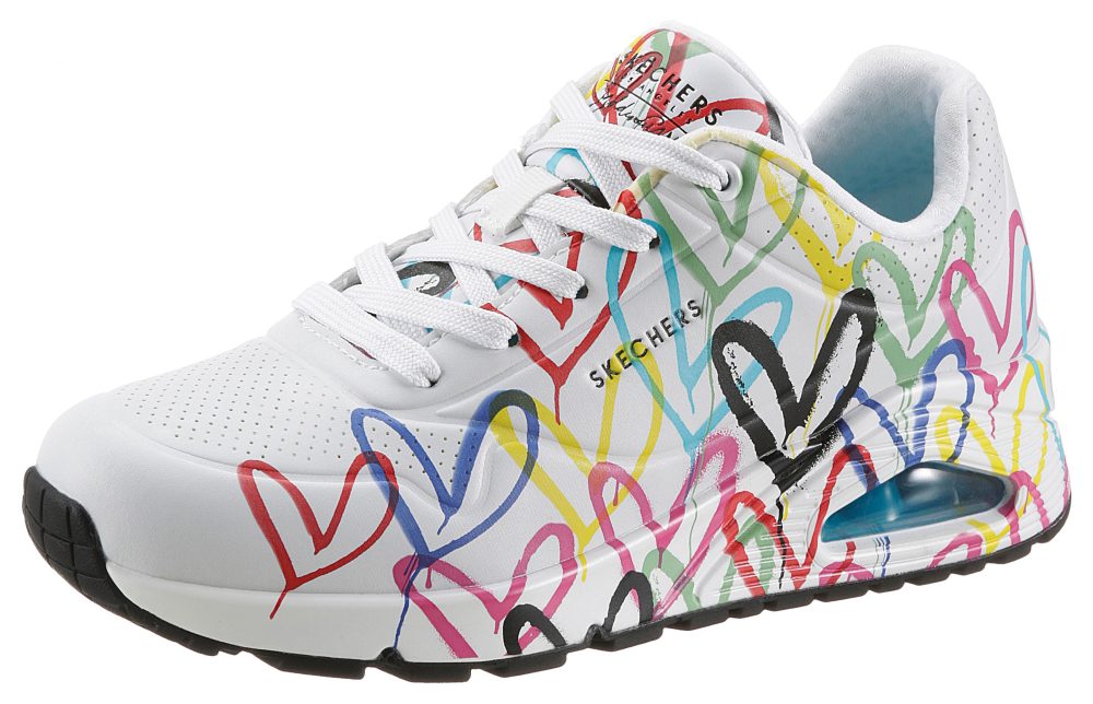 Skechers Wedgesneaker »UNO-SPREAD THE LOVE«, mit auffälligem Graffiti-Print
