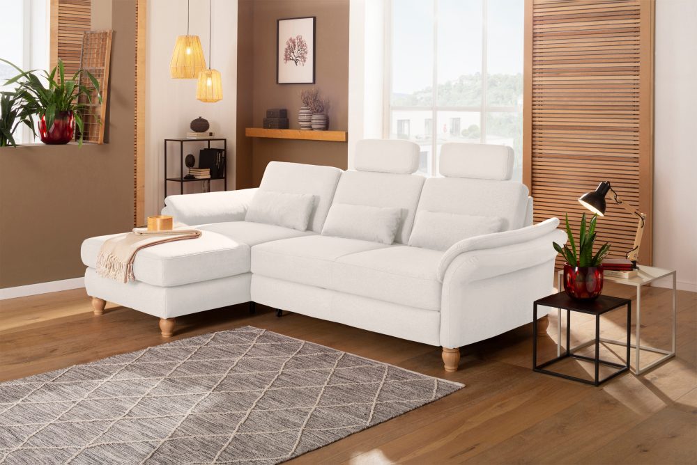 Home affaire Ecksofa »Palazzo«, incl. Sitztiefenverstellung, wahlweise mit Bettfunktion und Stauraum,Federkern