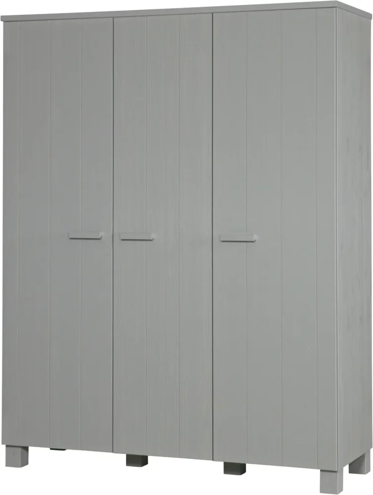 mutoni - Schrank Dennis 3 Türen Kiefer betongrau, One Size