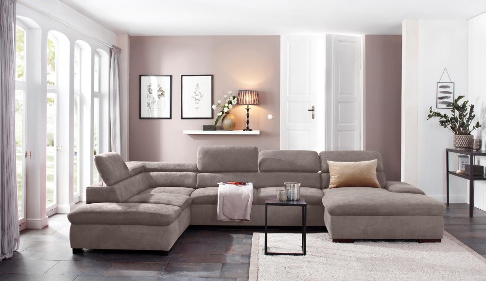 Home affaire Wohnlandschaft »Alberto«, XL, inklusive Kopfteilverstellung