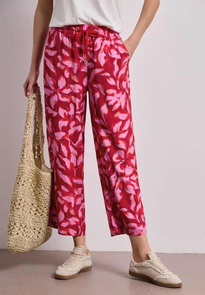 7/8 Wide Leg Hose im Loose Fit mit Print