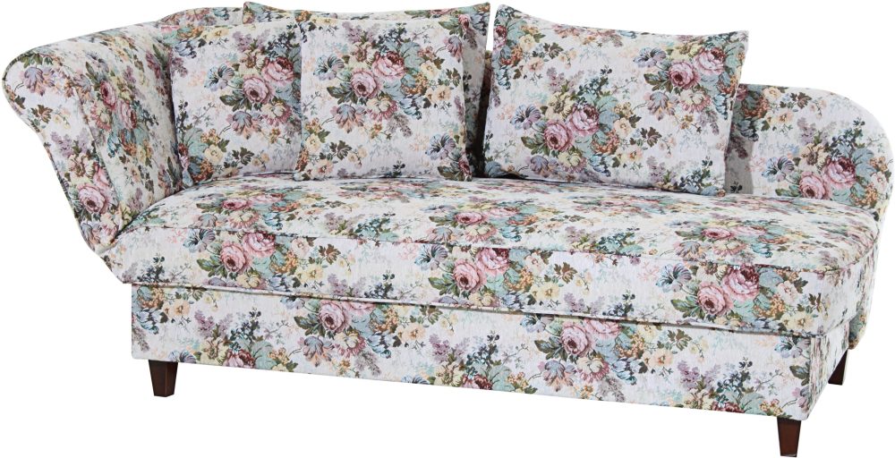 Max Winzer® Recamiere »Saturn, floraler Bezug, mit Bettkasten, bequem durch Federkern« Armlehne wahlweise links oder rechts
