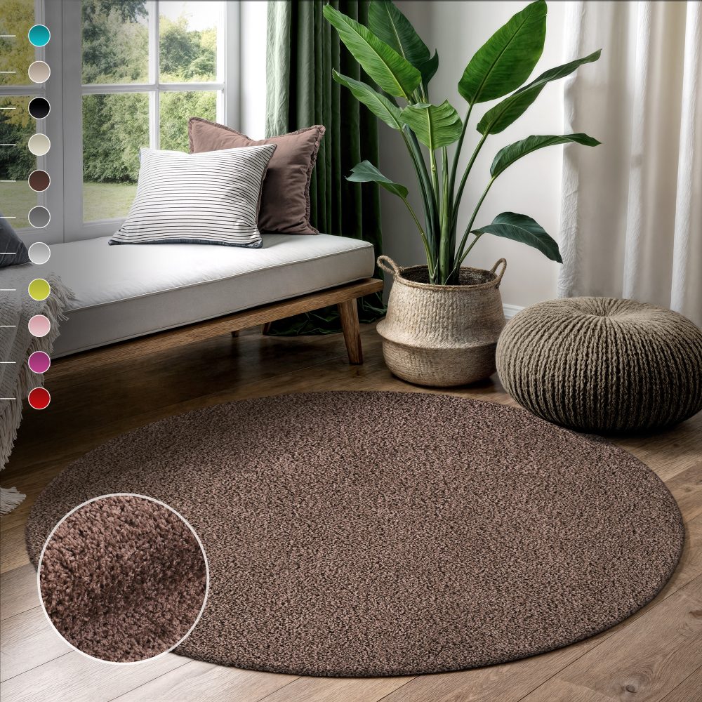 Sanat Hochflor-Teppich »LOCA«, rund, 30 mm Höhe, Wohnzimmer, Langflor, Shaggy, Schlafzimmer