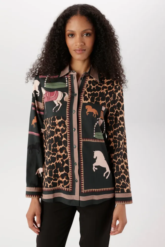 Aniston SELECTED Hemdbluse mit auffälligen, künstlerischen Animal-Print - NEUE KOLLEKTION