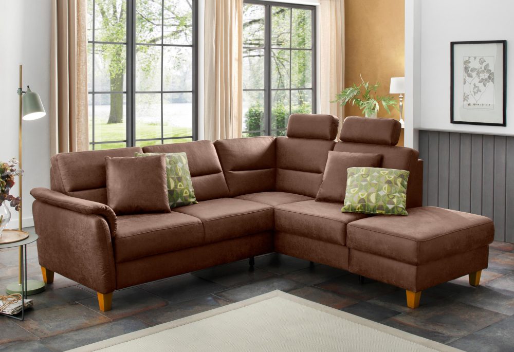 Home affaire Ecksofa »Palmera«, Federkern, wahlweise mit Bettfunktion und mit/ohne Stauraum