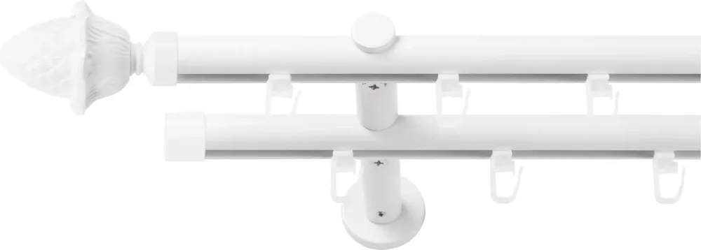 SN DECO GROUP Gardinenstange Ø 19 mm 2 läufig-läufig Fixmass;kürzbar