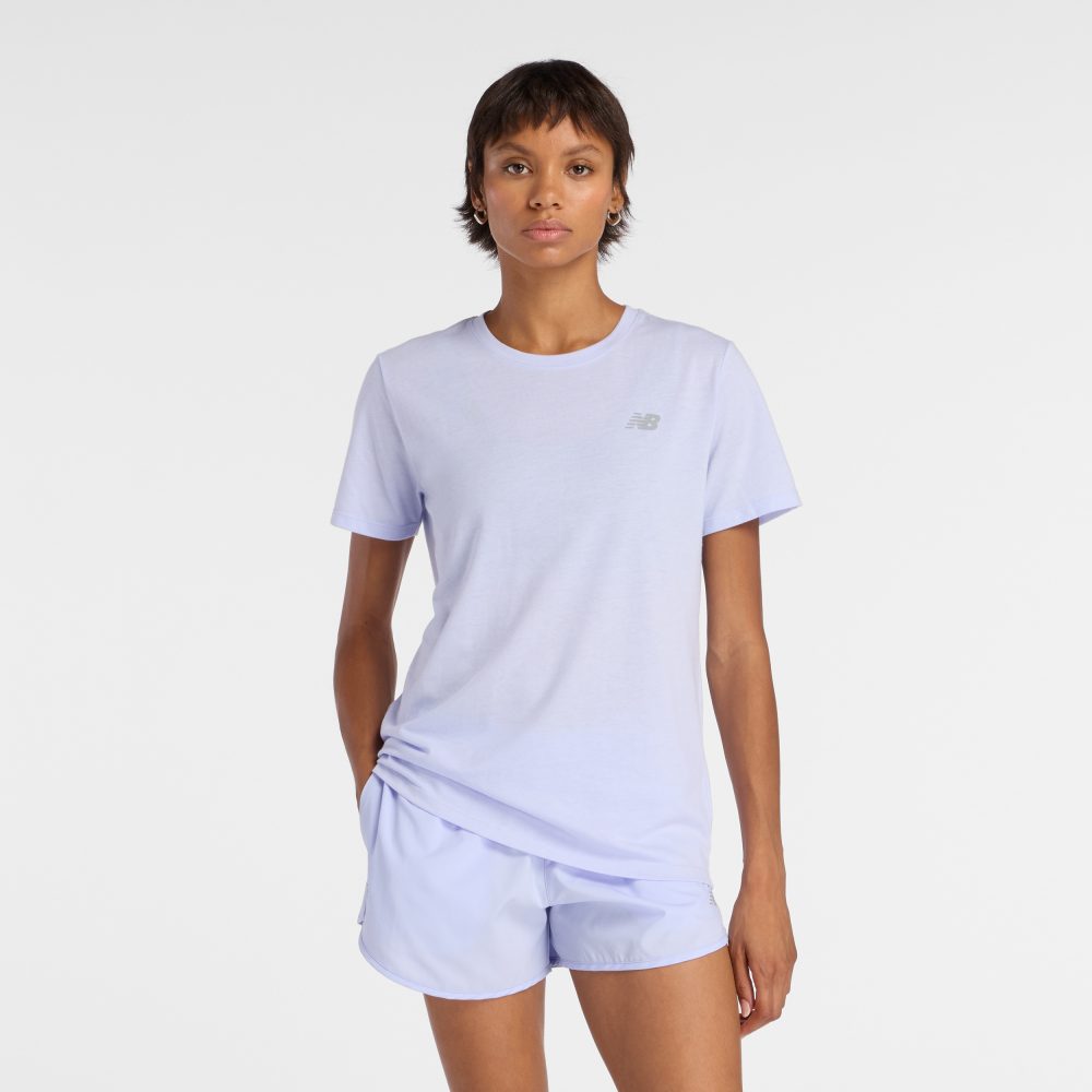 New Balance W Sport Essentials Heathertech T-Shirt  Damen, violett, Grösse: L