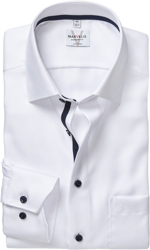 MARVELIS Langarmhemd Businesshemd, New-Kentkragen, modern fit