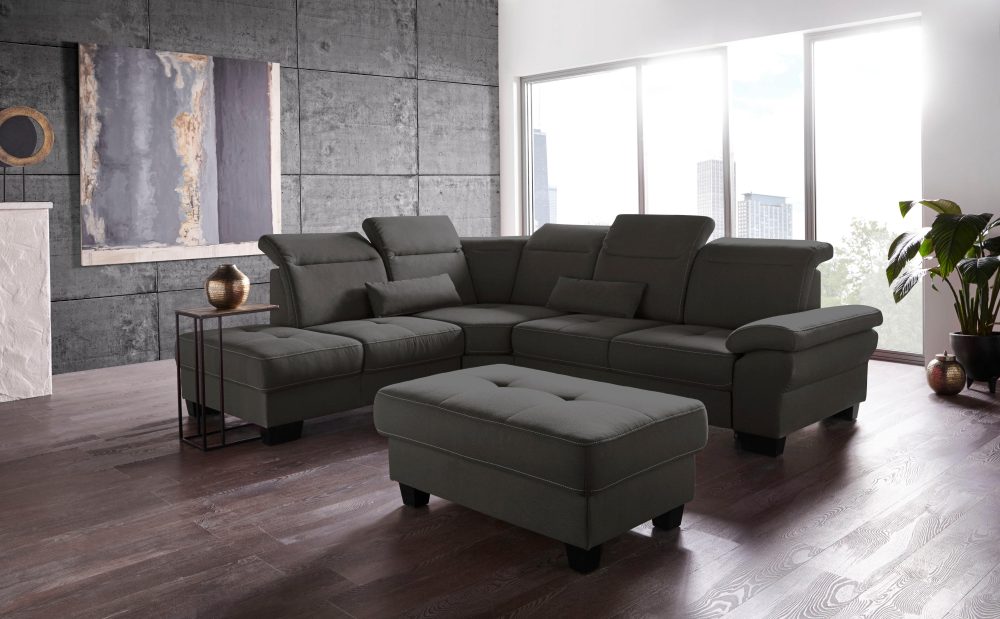Places of Style Ecksofa »Cornwall«, incl. Sitztiefenverstellung, wahlweise mit Bettfunktion und Kopfteilverstellung