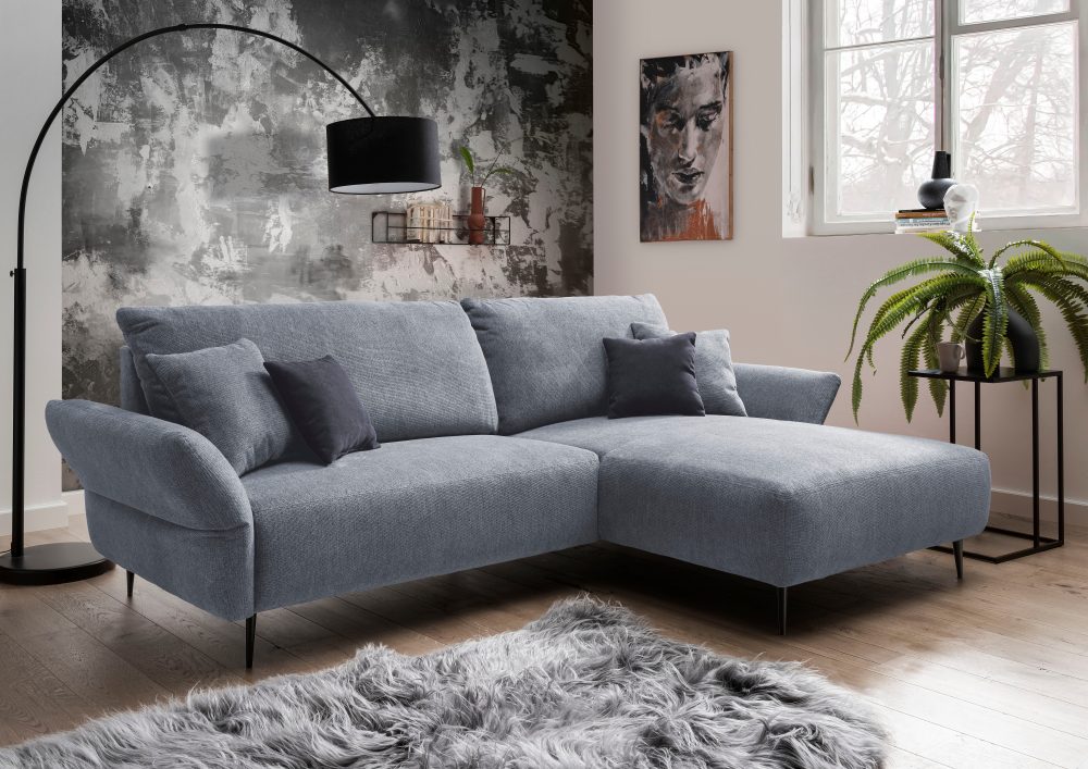 INOSIGN Ecksofa, inklusive Armlehnenverstellfunktion, 4x Zierkissen gratis