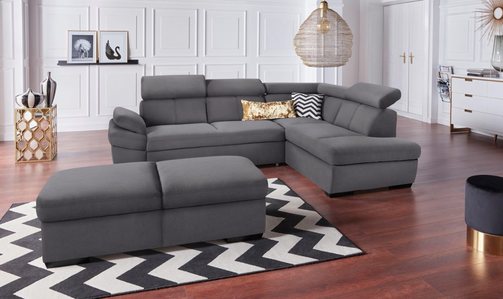 exxpo - sofa fashion Ecksofa, inklusive Kopfteil- und Armteilverstellung, wahlweise mit Bettfunktion
