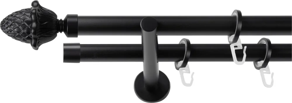 SN DECO GROUP Gardinenstange Ø 19 mm 2 läufig-läufig Fixmass;kürzbar