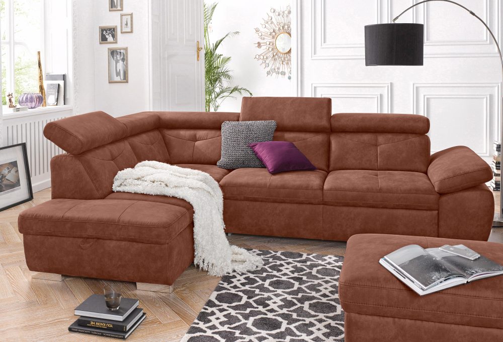 exxpo - sofa fashion Ecksofa, wahlweise mit Bettfunktion und Bettklasten