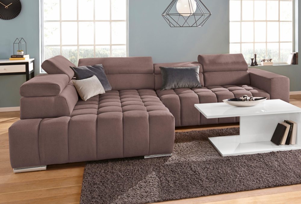 exxpo - sofa fashion Ecksofa, mit Kopf- bzw. Rückenverstellung, wahlweise mit Bettfunktion