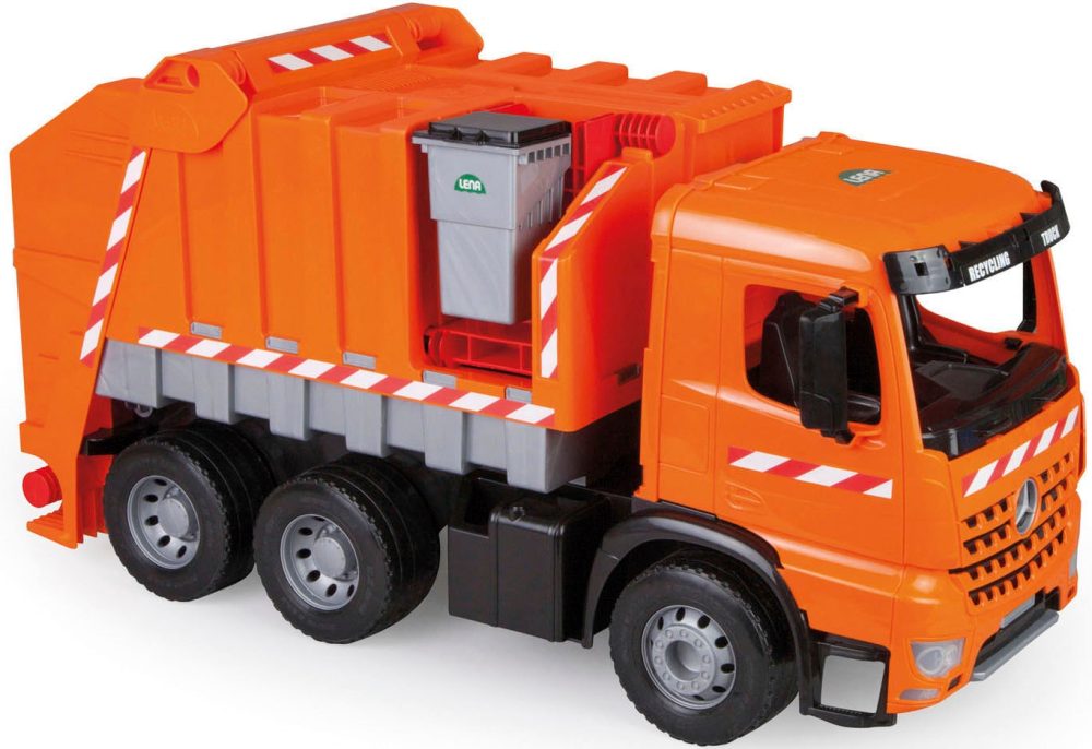 LENA® 02168EC - Giga Trucks, Müllwagen Arocs mit Aufklebern, L/B/H 71x29x37 cm