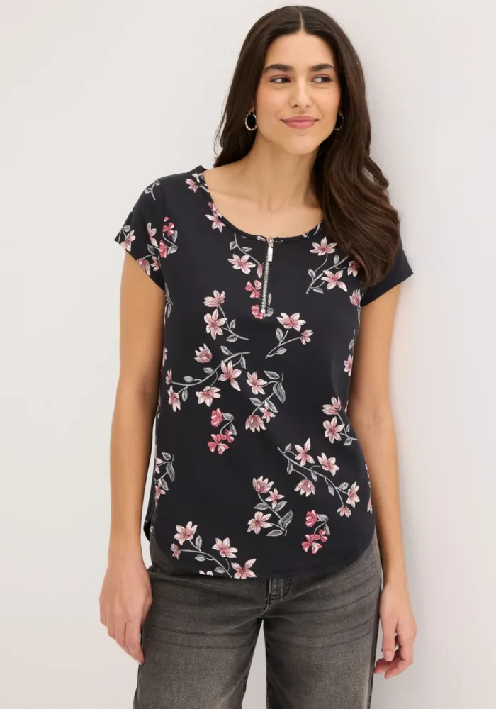 bonprix Tunika-Shirt in Loose-Fitschwarz 40Damen