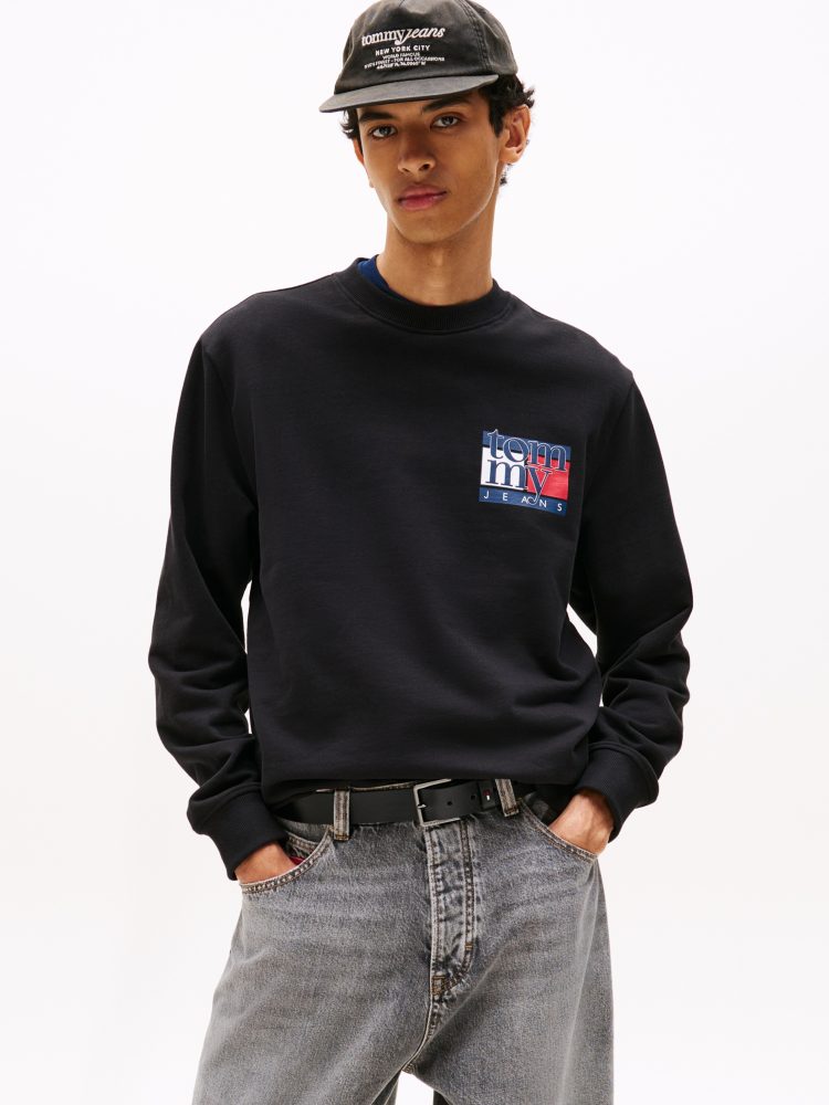 Tommy Jeans Sweatshirt »TJM RWB FLAG«, Rundhals, regular fit, Print, Rippbündchen